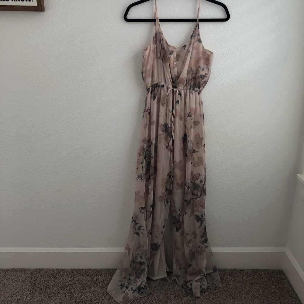 Button front maxi dress